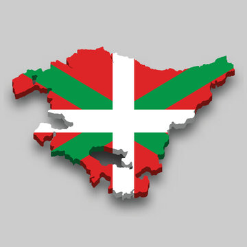 recommend clip art: 3d isometric Map of Basque Country is a region of Spain