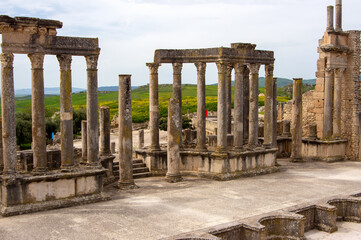 Fototapeta premium Theatre in roman era ruins, Dougga, Tunisia