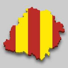 Fototapeta premium 3d isometric Map of Lodz is a region of Poland