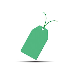 Green tag on the white background vector