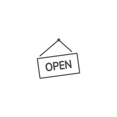 tag open on the door board icon, vector illustration eps10
