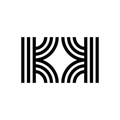 modern letter KK monogram logo design