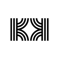 modern letter KK monogram logo design