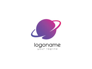 abstract planet logo design template