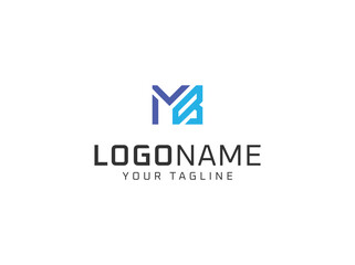 Fototapeta premium Letter MB Geometric logo design template