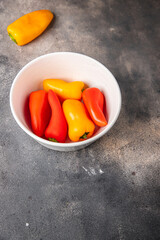 Bell pepper small fresh vegetable  healthy food snack on the table copy space food background 
