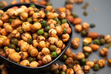Cocktail Mix Namkeen Mixture Also Called Tedhe Medhe Chakhna Made Of Mixed Nuts Like Kabuli Chana Mungfali Hara Matar Kabli Channa And Moongfali Badam