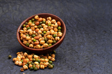 Cocktail Mix Namkeen Mixture Also Called Tedhe Medhe Chakhna Made Of Mixed Nuts Like Kabuli Chana Mungfali Hara Matar Kabli Channa And Moongfali Badam
