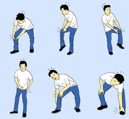 collection of man with pain in his leg