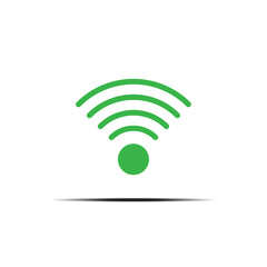 Flat icon wifi wireless internet signal logo green color