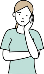 悩む女性半そで