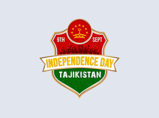 Tajikistan Independence Day. On September 9th people celebrate with a yellow crown on the shield.