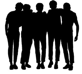 silhouettes of people. Vector silhouettes. Black of color isolated on white background
