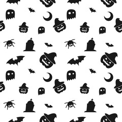 Halloween Pattern Background.