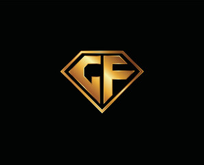 Obraz premium GF diamond shape gold color logo design