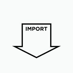 Import Data Icon. Transfer Document Symbol - Vector