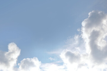 White clouds in the blue sky