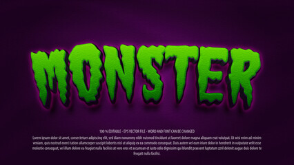 Monster 3d editable text effect template © Mugi_Mulya