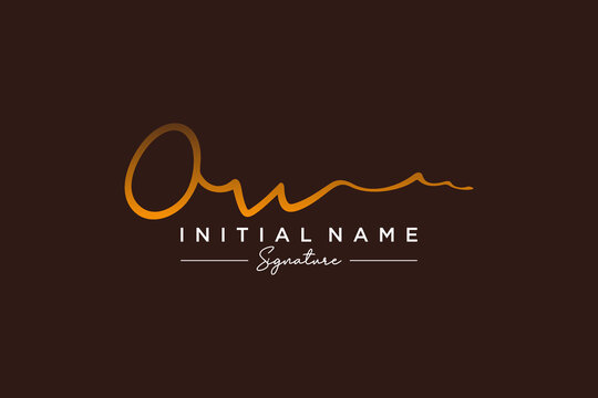 Initial OWO signature logo template vector. Hand drawn Calligraphy lettering Vector illustration.