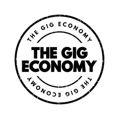 The Gig Economy text stamp, concept background