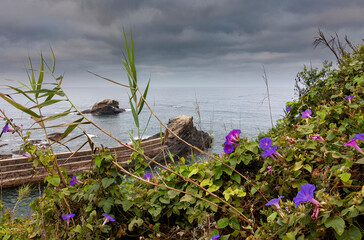 Seascape beach village Milfontes. In Portugal area Alentejo.
