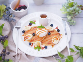 キャラメルパンケーキのワンプレート