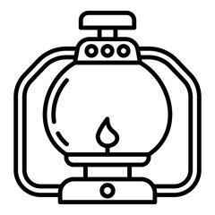 a lantern lamp with a small flame inside