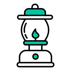 a lantern lamp with a small flame inside