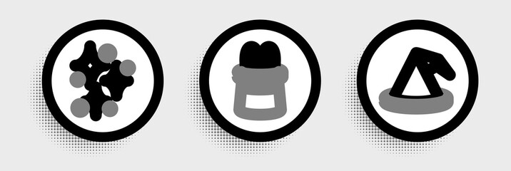 Set line Witch hat, Sparkle stars with magical glitter and Magician and rabbit ears icon. Vector