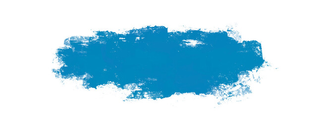 Abstract brush stroke smudge with blue design accent, isolated object,  ink of watercolor paint, stain made from physical pressure, transparent background with png file format