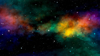 Colorful abstract space nebula background. © Johnster Designs