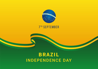 Brazil Independence Day 7 September Poster background with flag and ribbon vector illustration 