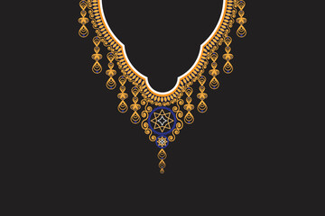Geometric collar oriental pattern traditional.Necklace embroidery design for fashion
