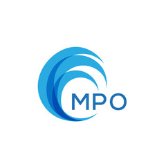 MPO letter logo. MPO blue image on white background. MPO Monogram logo design for entrepreneur and business. MPO best icon.
