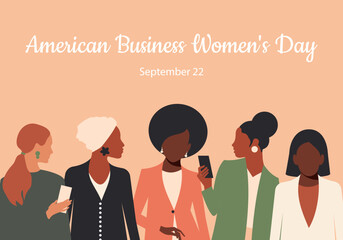 American Business Women's Day. September 22. Vector.