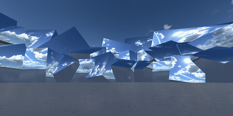 chrome cubes environment backplate 10