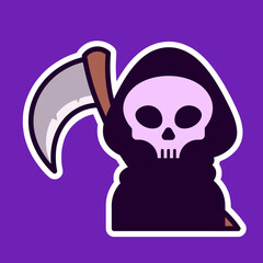 Cute Grim Reaper - Halloween Vector Illustration