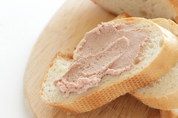 Obraz na płótnie Canvas Foie Gras paste for gourmet, a pate made from goose liver and French bread