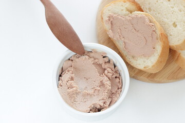 Foie Gras paste for gourmet, a pate made from goose liver and French bread