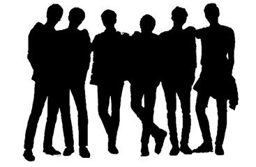 silhouettes of people. Vector silhouettes. Black of color isolated on white background