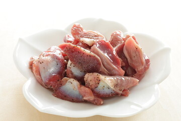 prepared chicken gizzard , pepper and salt seasoning