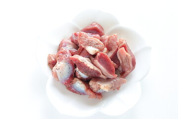 prepared chicken gizzard , pepper and salt seasoning
