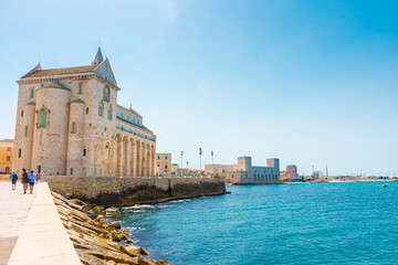 TRANI, ITALY, 10 AUGUST 2021 Cathedral of Trani on the Adriatic Sea