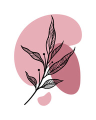 illustration vector art abstraction nature branch flowers background leaves