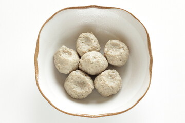 Japanese fish ball in bowl for winter hot pot cooking ingredient