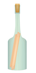 Message in glass bottle. vector