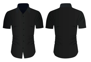 Black short sleeve shirt. vector 