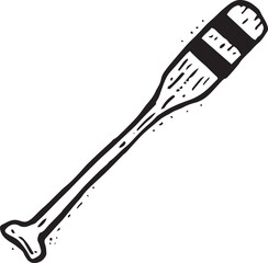 Paddle wood drawing sea black and white 