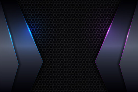Abstract Modern Glossy Metallic Textured Background with Glowing Blue and Purple Line