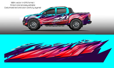  car decal design vector. Graphic abstract stripe racing background kit designs for wrap vehicle, race car, rally, adventure and livery